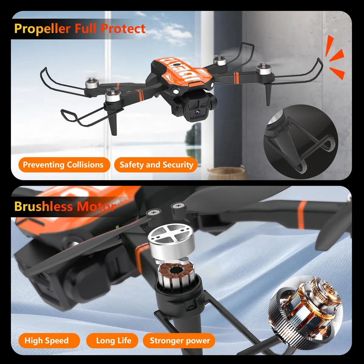 LE-IDEA GPS Drone con Telecamera 4K per Adulti, Drone Professionale con GPS Intelligente Auto Return Home, Mantenimento dell'altitudine, RC Quadcopter con Motore Brushless per Principiantia IDEA12GPS