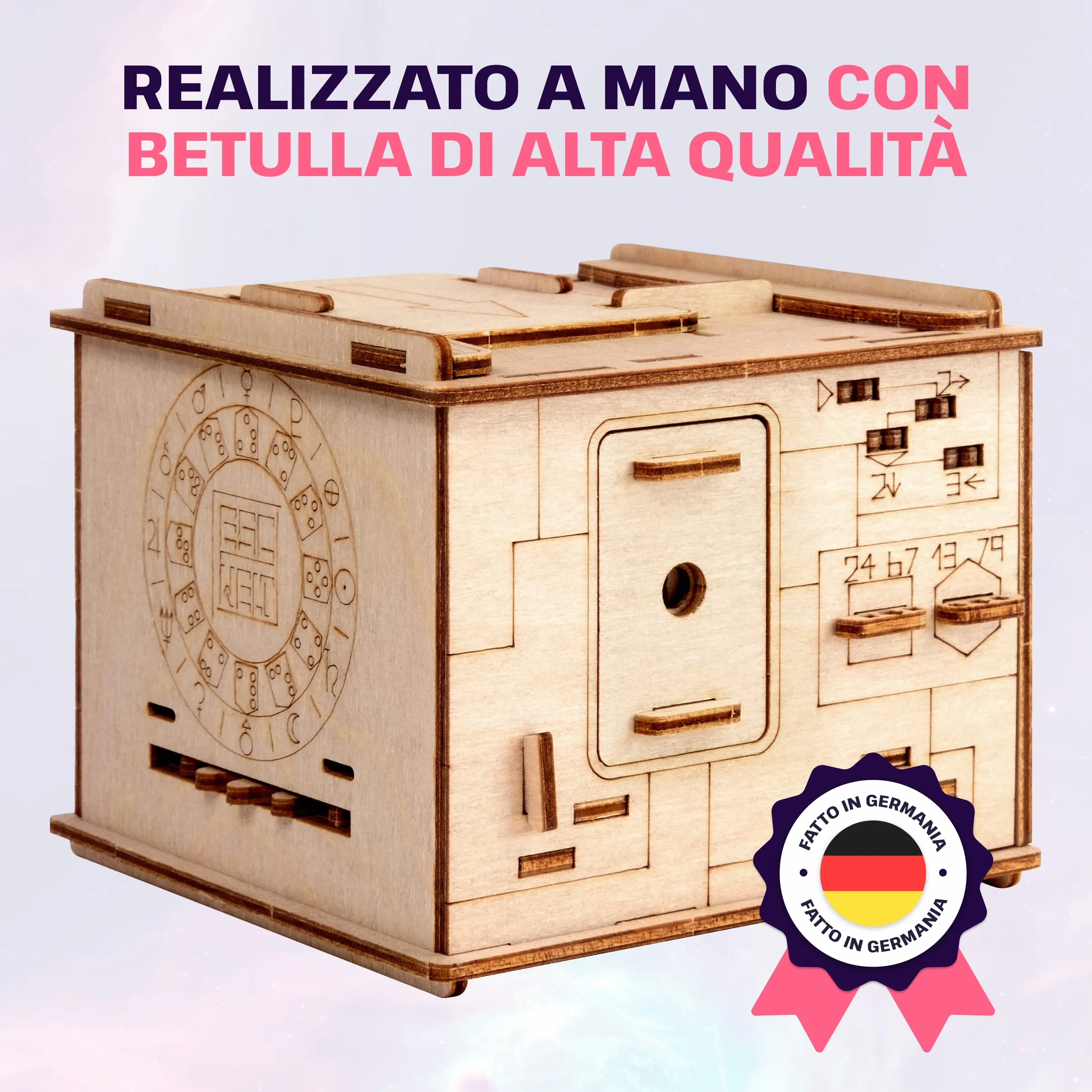 ESC WELT Space Box - Puzzle 3d in Legno - Rompicapo in Legno Difficile - Escape Room Gioco da Tavolo - Scatola Segreta Rompicapo con Scompartimento Nascosto - Giochi di Logica per Adulti