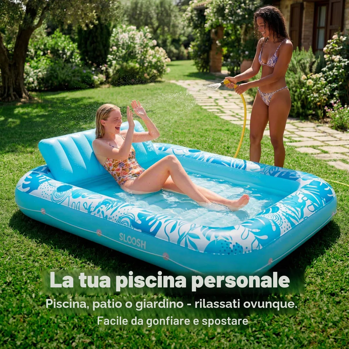 SLOOSH Tanning Pool dmuchany basen dla dorosłych 4w1 z poduszką