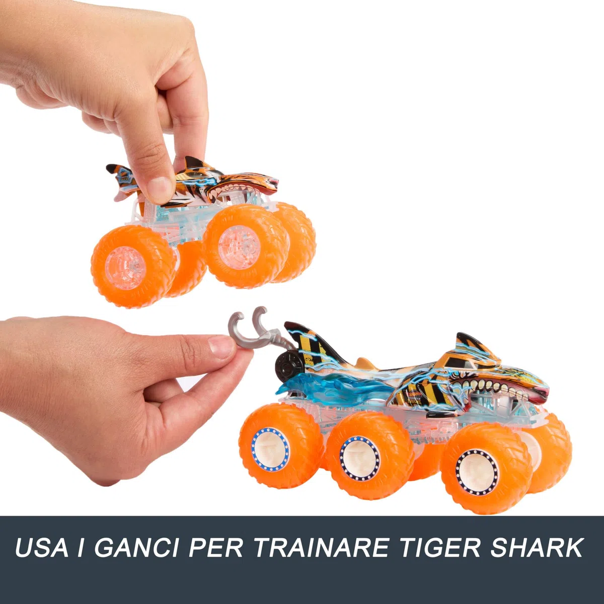 Hot Wheels Monster Trucks Multipack Tiger Shark Mega-Wrex 1:64 Power Smashers HYJ29