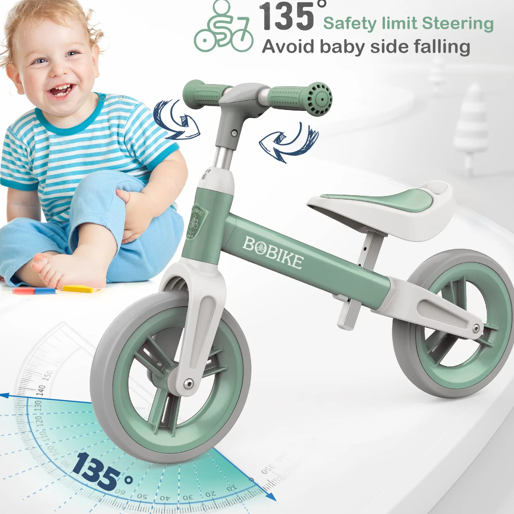 VITONIS Bicicletta Bambini Senza Pedali per 1,5-4 Anni Fino a 25 Kg, volante e sellino Regolabili in Altezza， Monopattino ultraleggero per bambini, adatto sia ai maschietti che alle femminucce