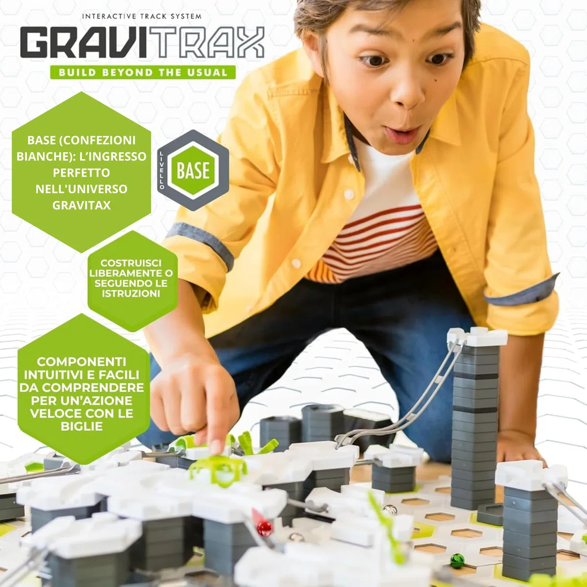 Ravensburger - GraviTrax Starter-Set, Pista biglie 116 pezzi, Rompicapo bambini e adulti, Giochi bambini 8 anni e più, Gioco Interattivo ed Educativo STEM, Compatibile con tutti i produtti GraviTrax