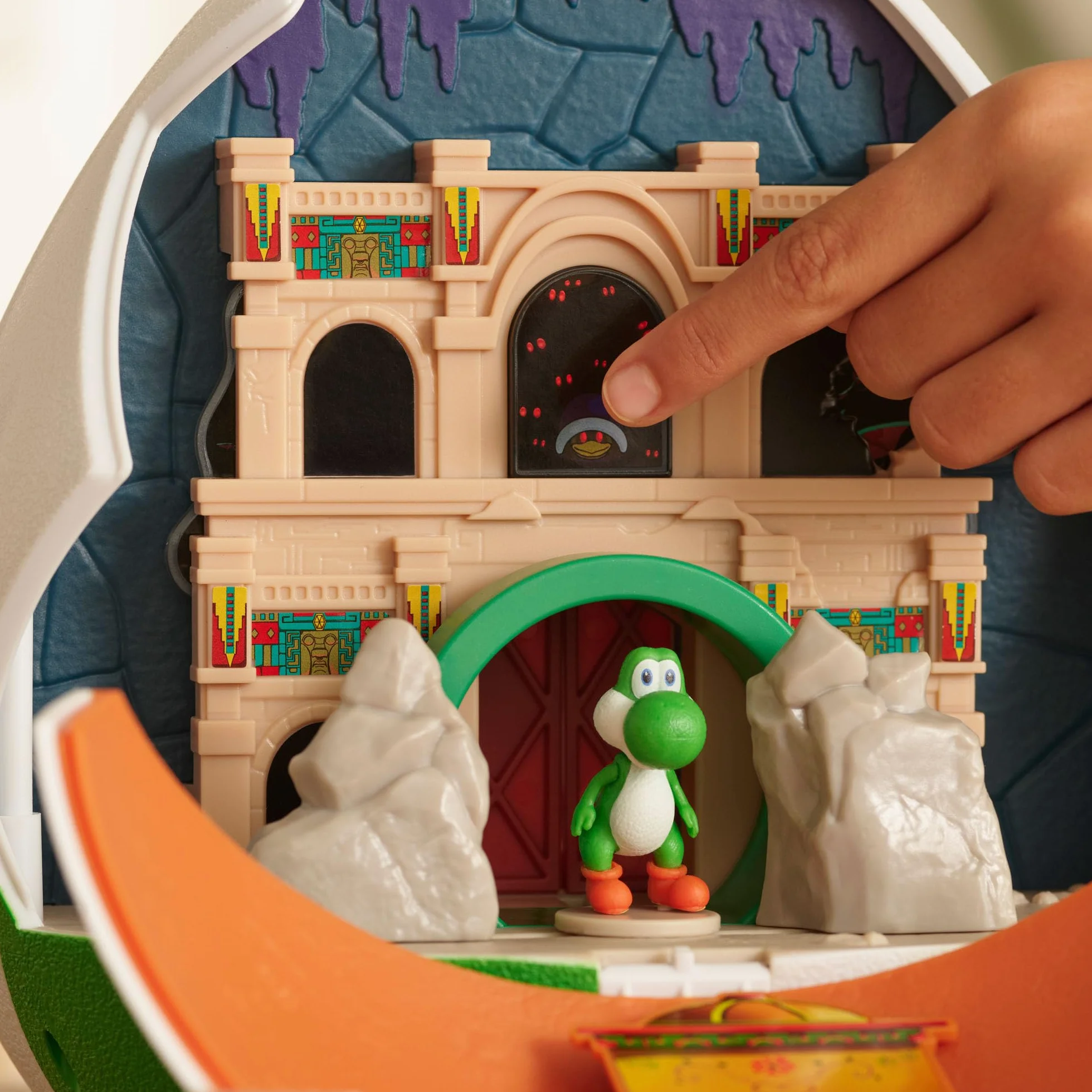 Playset Uovo di Yoshi del film Super Mario Galaxy, 23 cm, con personaggi d'azione da 3,8 cm, con licenza ufficiale Jakks Pacific, include mini figure esclusive, playset, età 3+