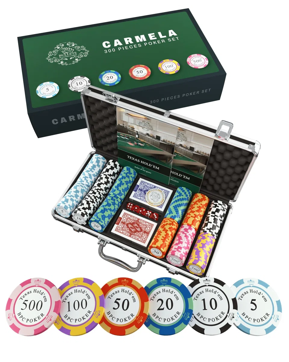 Bullets Playing Cards, Caso Poker con 300 di Clay Poker Chips