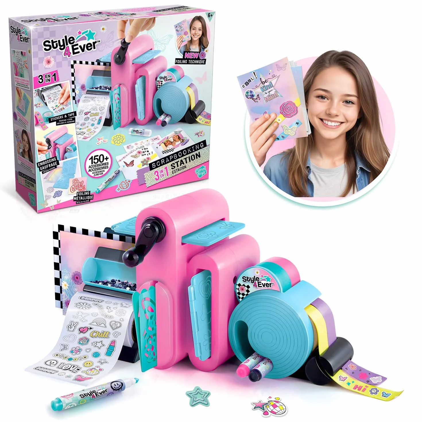 Canal Toys Style 4 Ever Studio di Scrapbooking 3 in 1 - Attività Manuale Creativa per Bambini 6+