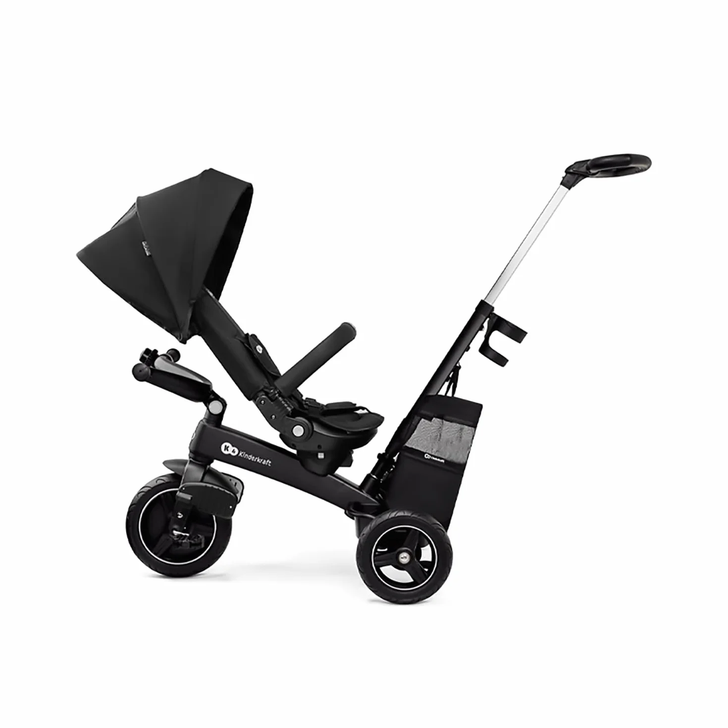 Kinderkraft Triciclo Evolutivo EASYTWIST, sfoderabile, sedile girevole a 360 gradi, 9 mesi a 5 anni, nero