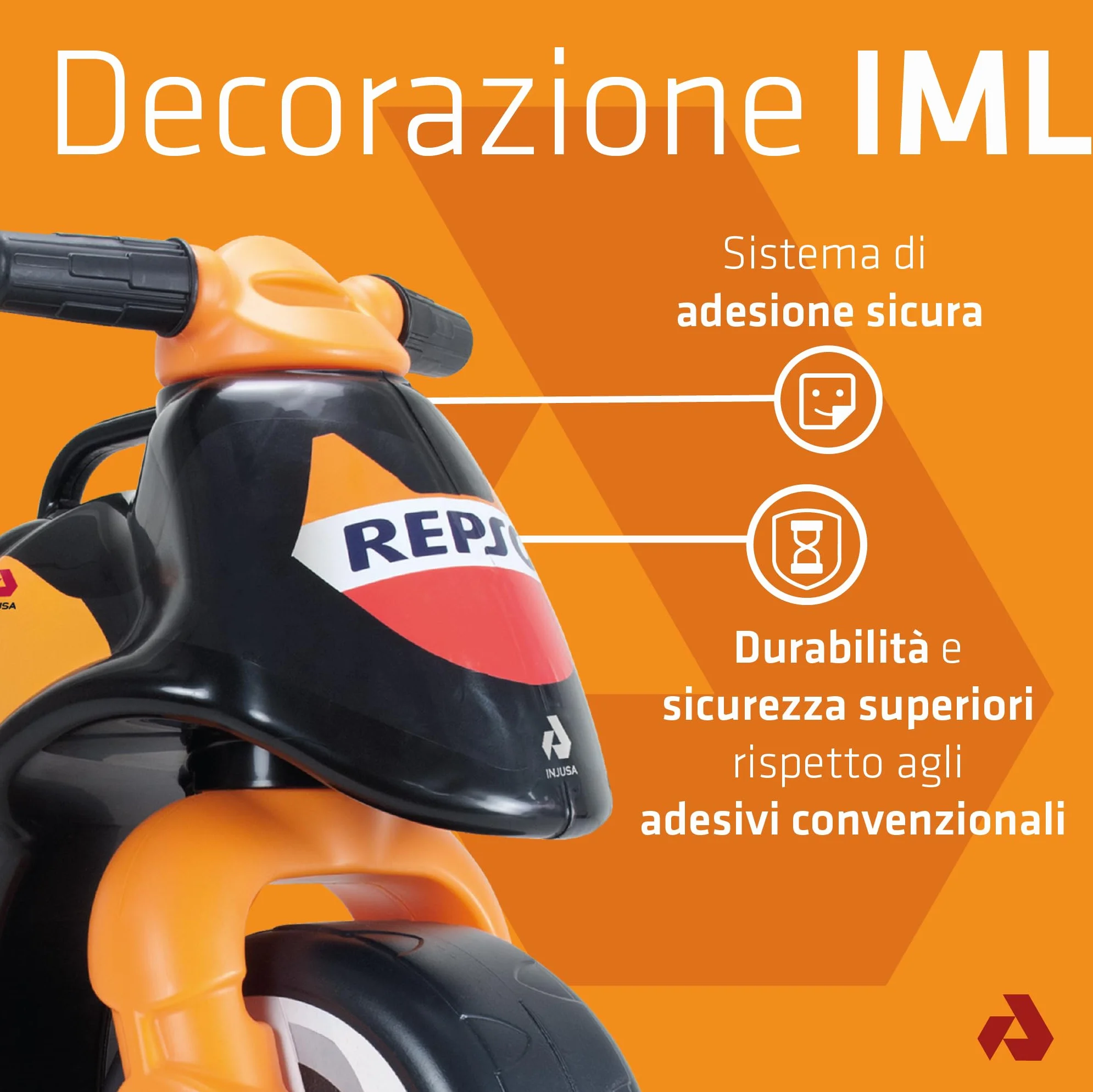 Moto per Bambini 18-36 Mesi Moto Bambino 3 Anni Ruote Larghe Stabile Senza Pedali - Primi Passi Bimbi - Ergonomica Maniglia Trasporto + Design REPSOL - INJUSA