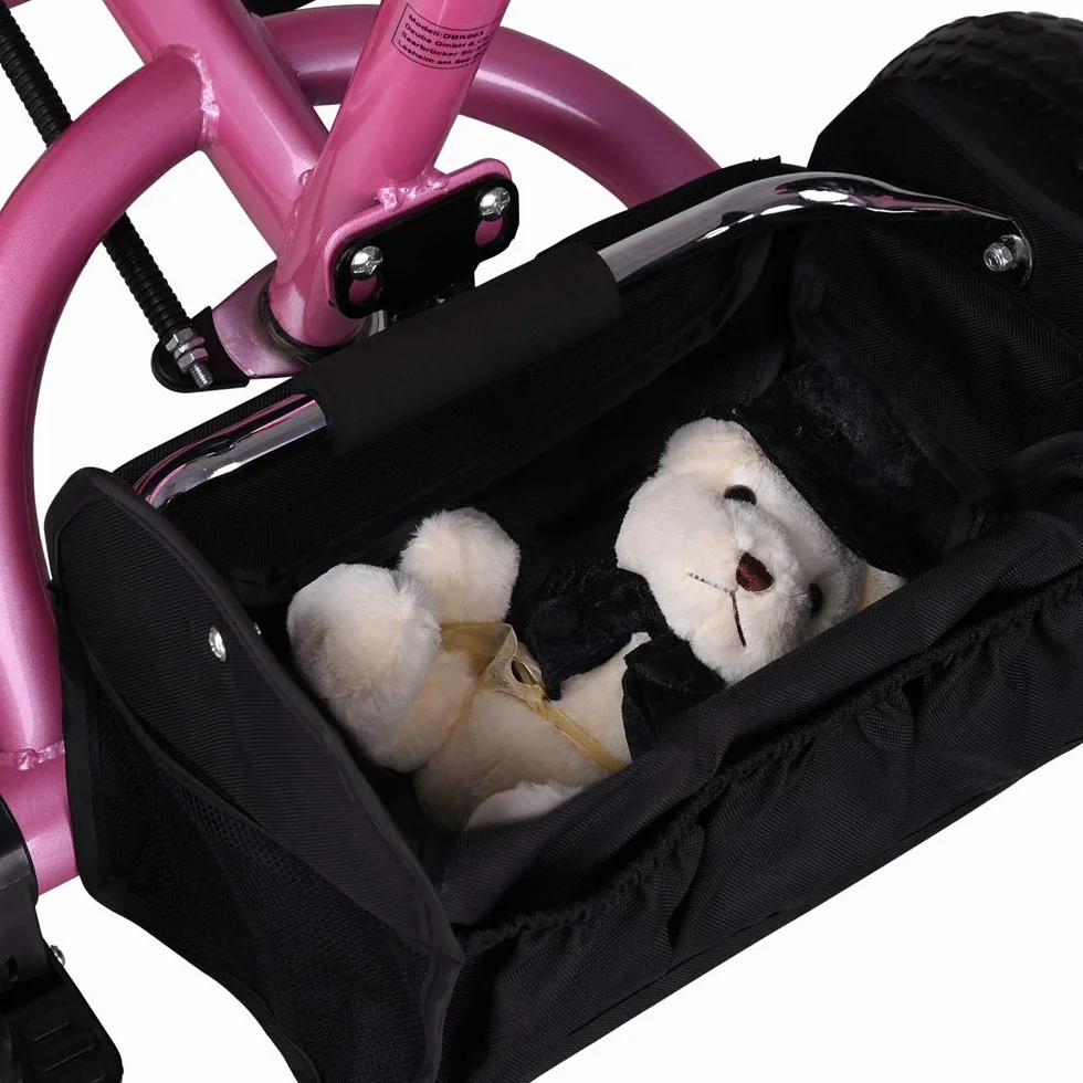 Spielwerk Triciclo 4in1 per Bambini da 1 Anno Passeggino con Maniglione Biciletta Bimbi Neonato Cappottina Cintura Bici a Tre Ruote Copertura Pioggia