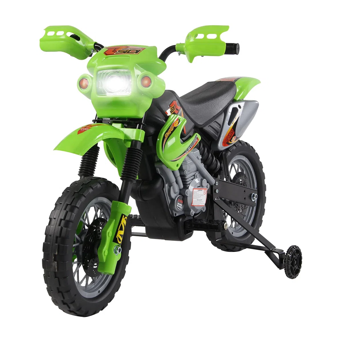 HOMCOM Moto Elettrica per Bambini 3+ Anni, 6V 2.5km/h, 102x58x66cm, Verde