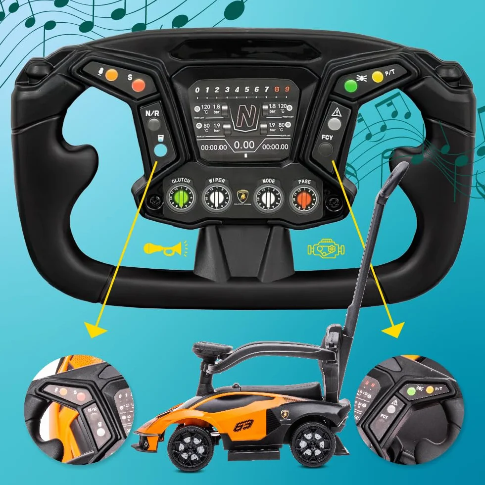 Auto a spinta da 1 anno con maniglione, auto per bambini, auto a spinta Essenza SCV12, Aauto Kinder (Arancione)