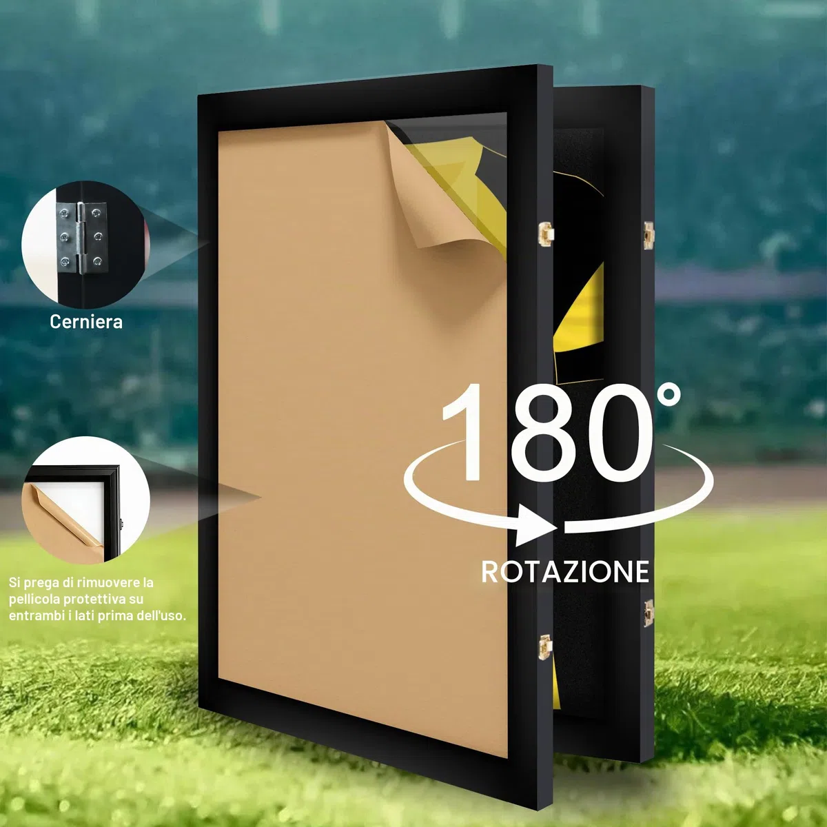 Cornice Espositiva per Maglietta da Calcio - Legno Ingegnerizzato e Acrilico, Kit Cornice per Maglietta da Calcio Adulto Standard Maglietta Sportiva, Maglietta da Rugby, Maglietta di Band