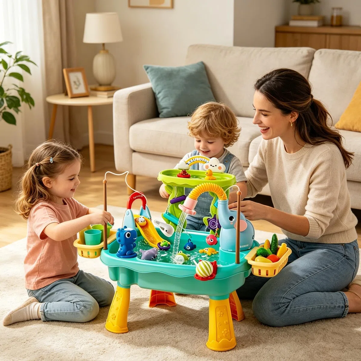 Tavolo Acqua Bimbi Giocattolo con Pompa Elettrica Giocattolo Acquatico da Esterno per Bambini Prescolari
