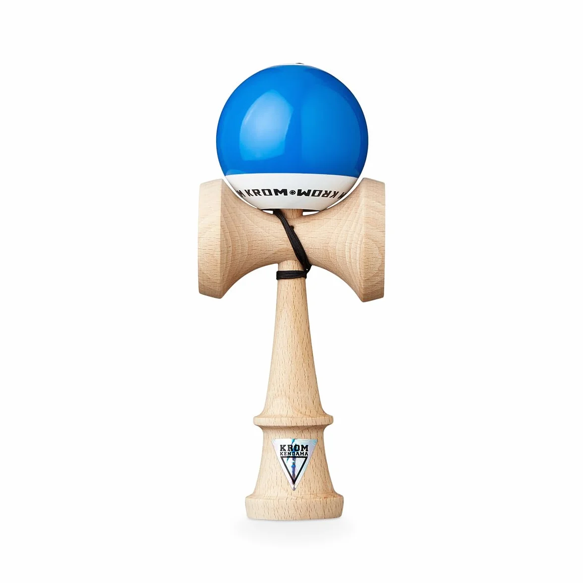 KROM Kendama Originale in Legno per Principianti ed esperti – Pop LOL Blu Scuro – Gioco di abilità per Esterni e Interni – Giocattolo in Legno con Corda e Palla