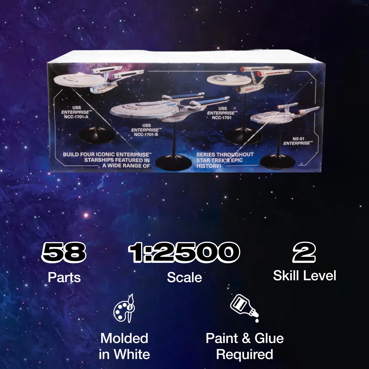 AMT Star Trek U.S.S. Enterprise Four Ship Set - Modellino in scala 1:2500