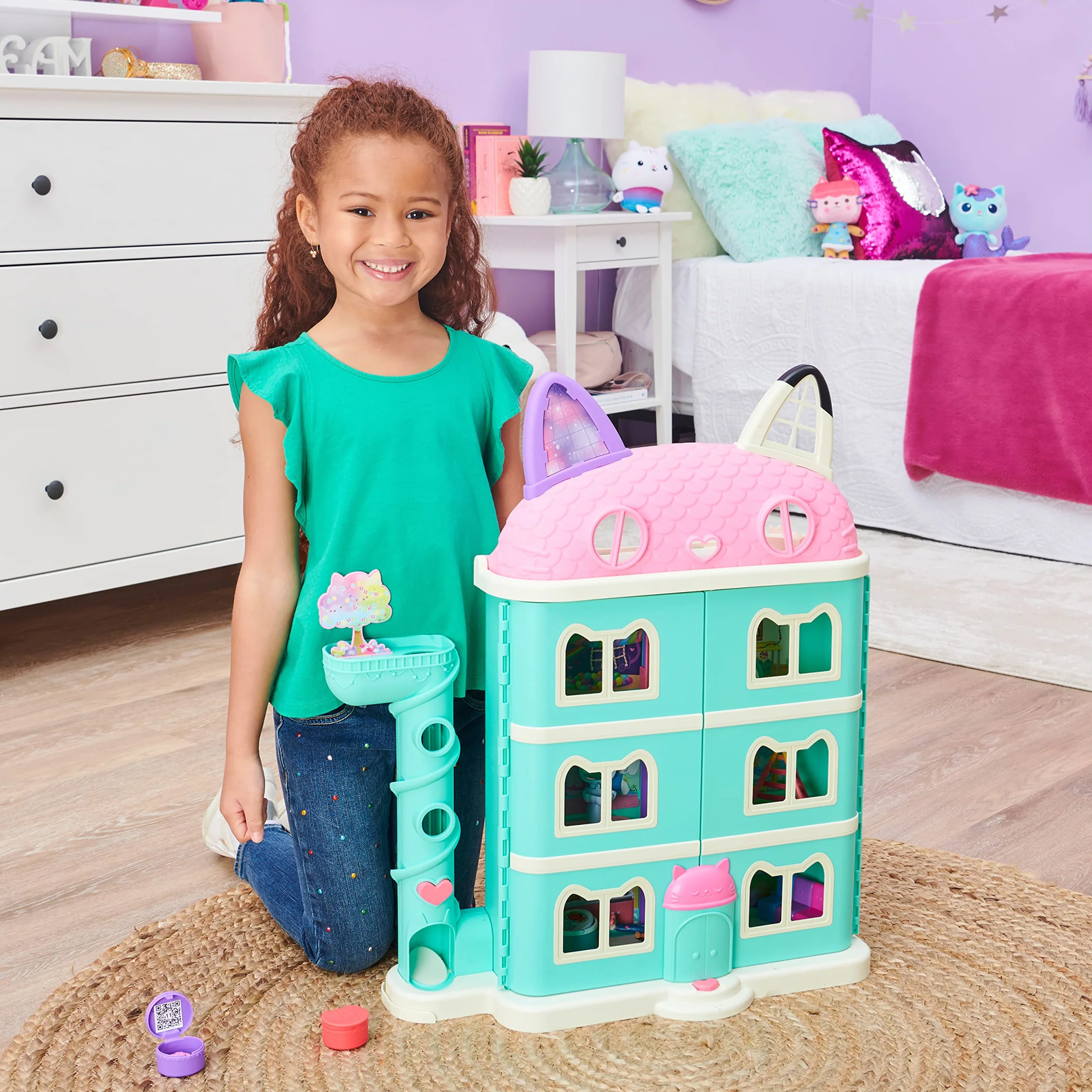 Gabby's Dollhouse, Playset casa delle bambole di Gabby, set con luci e suoni, giochi per bambini dai 3 anni in su