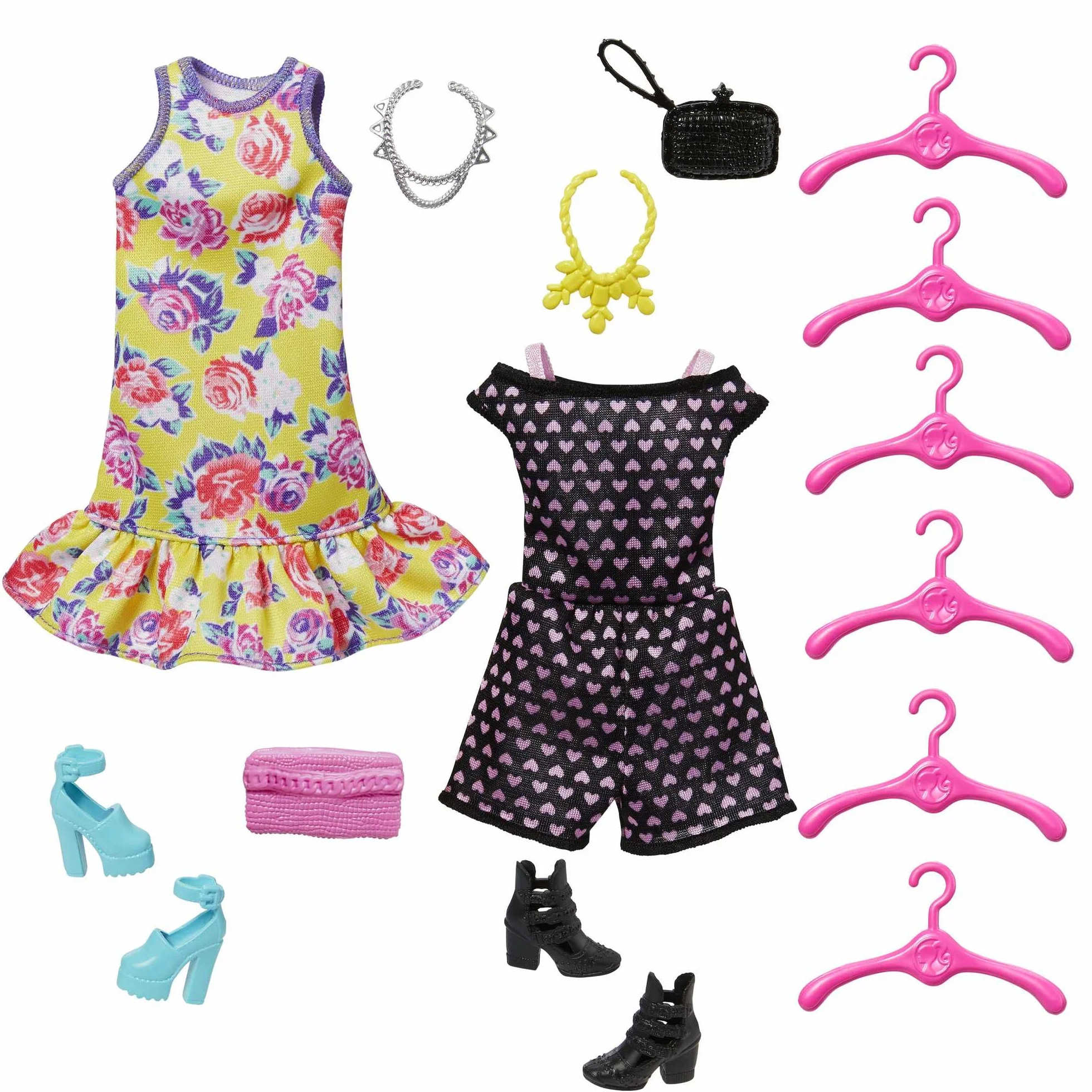 Barbie - Fashionistas Armadio Moda Look Playset con bambola, richiudibile e trasportabile, abiti, accessori e grucce, Giocattolo e regalo per Bambini 3+ Anni, HJL66