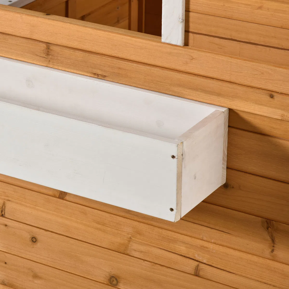 Outsunny Casetta per Bambini in Legno 122x108x135.5cm Gialla con Porta Finestre Panca Portavasi