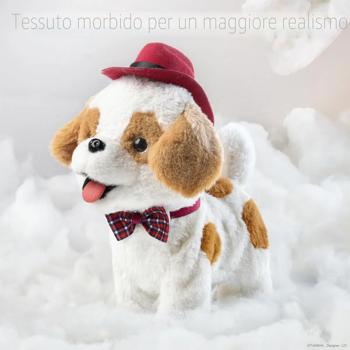 Peluche Cane Interattivo che Abbaia e Cammina e Leccare con Guinzaglio Giocattolo per Bambini 3-6+ Anni