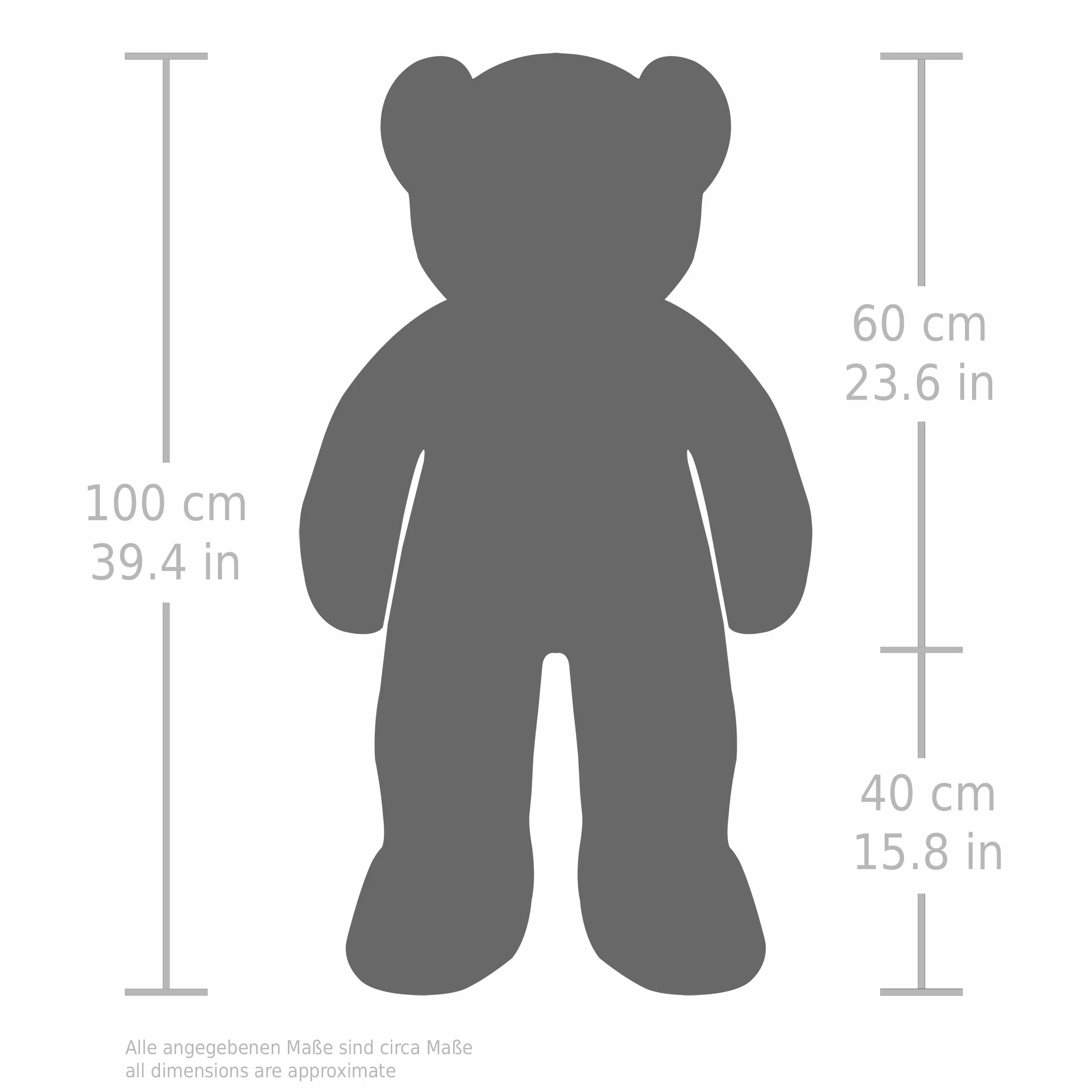 Brubaker Orsacchiotto orso di peluche - 100 cm di altezza