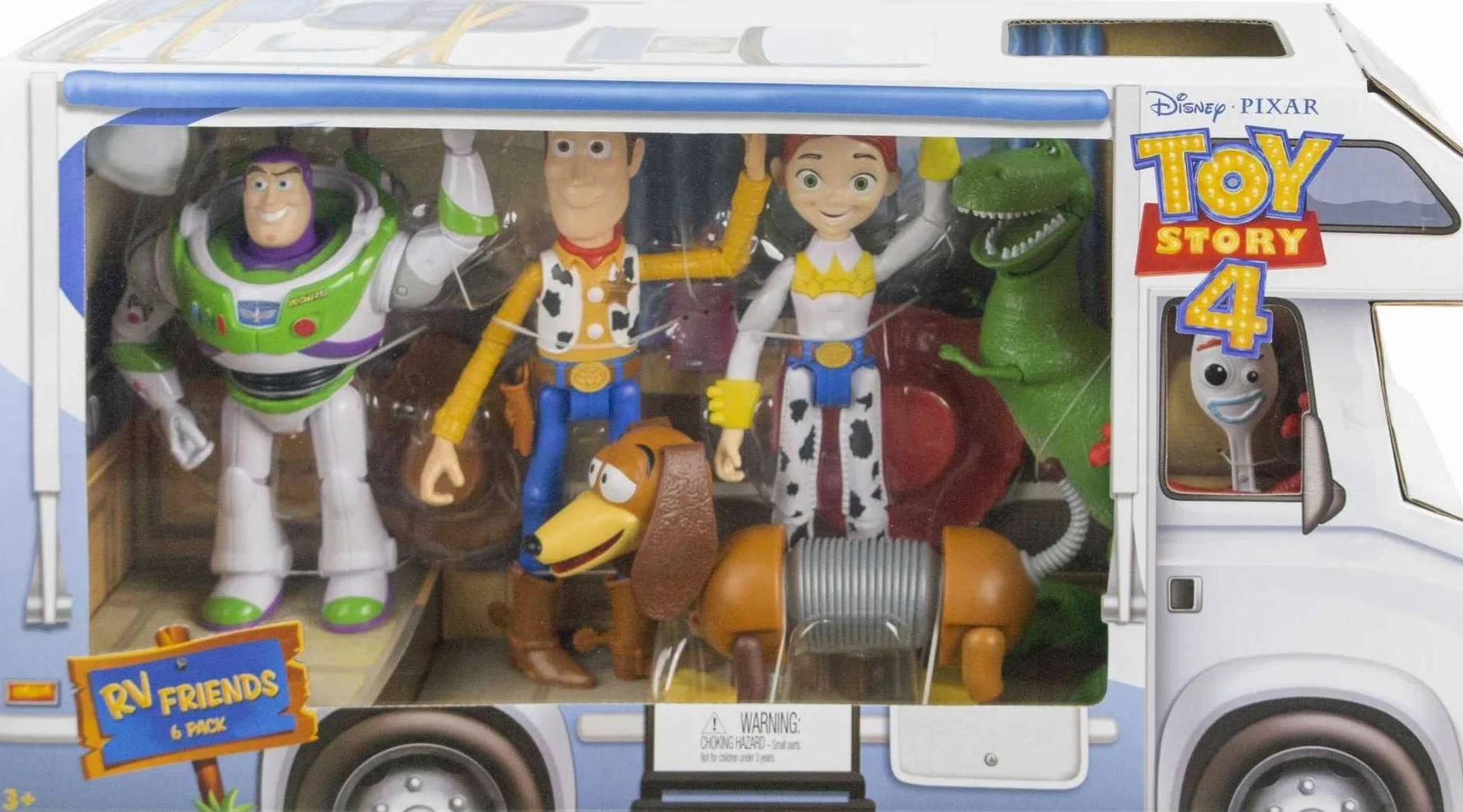 Mattel Disney e Pixar - Toy Story 4 confezione personaggi, avventure in vacanza, confezione da 6 con Woody, Buzz, Rex, Slinky, Jessie e Forky, snodati, Giocattolo e regalo per Bambini 3+ Anni, GDL54