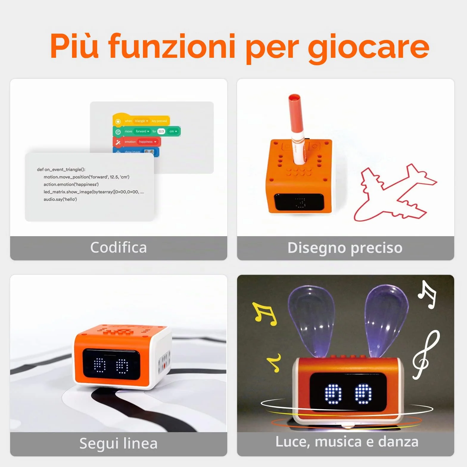 VinciBot - Robot programmabile per bambini 8-12 anni, kit Scratch & Python, programmazione elettronica, robot educativo STEM