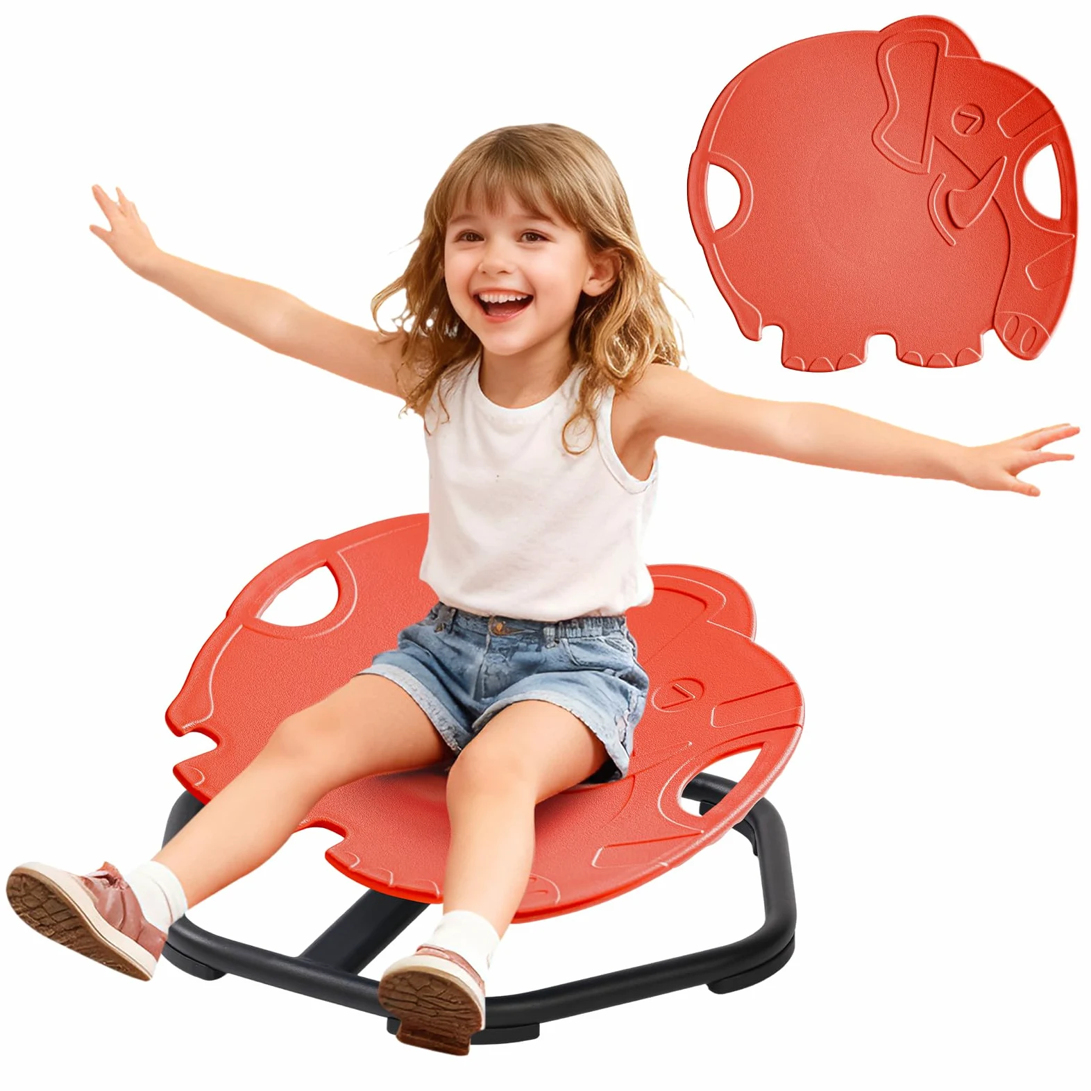Carosello autismo per bambini, sedia girevole con maniglia, sedia girevole sensoriale a 360°, giocattolo per autismo, strumento di aiuto ADHD, allenamento coordinazione fisica ed equilibrio, sedia di