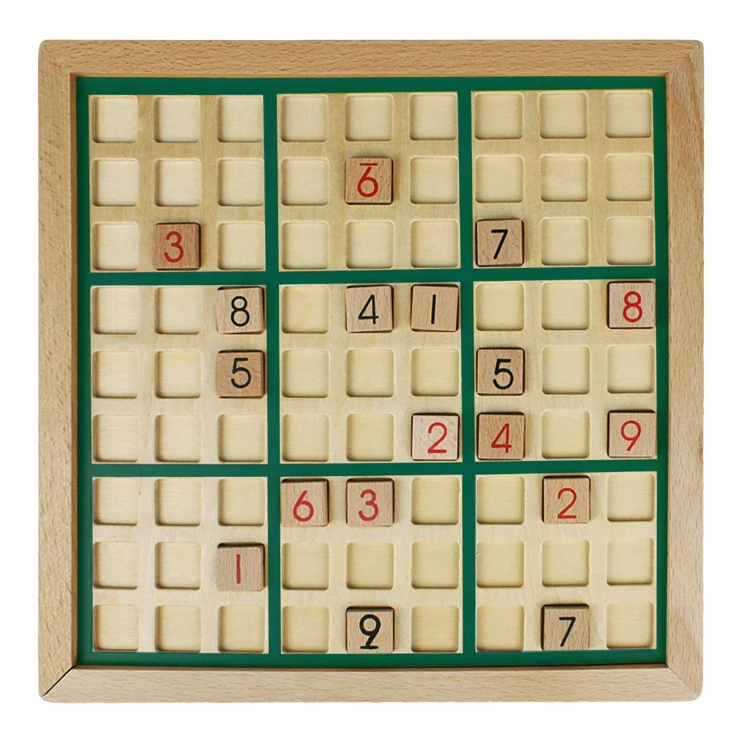 Andux Zona Legno Sudoku Tavola Giochi Con Cassetto SD-02 (Verde)