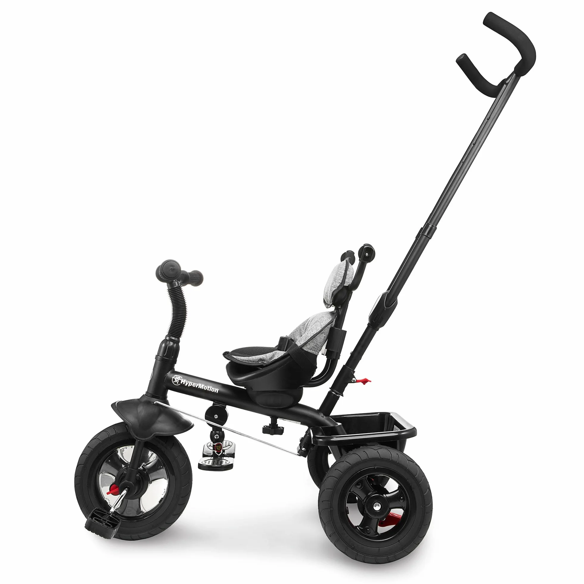 HyperMotion Triciclo Pieghevole per Bambini 1-4 Anni con Manubrio per Genitori - Bicicletta Evolutiva fino a 20kg - Monopattino Bambino Regolabile con Struttura Ergonomica, Grigio