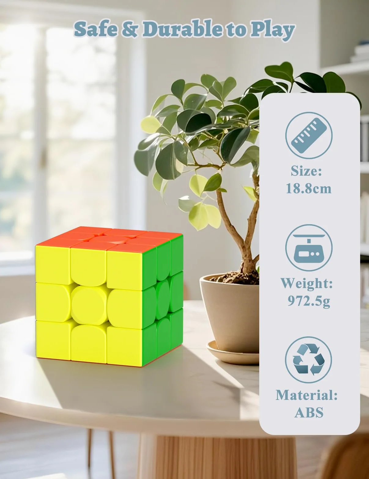 ROXENDA Cubo Magico 3x3x3 Extra Large – 18,8CM Cube Gigante, Puzzle Cubo di Velocità Regalo Perfetto per Bambini e Adulti