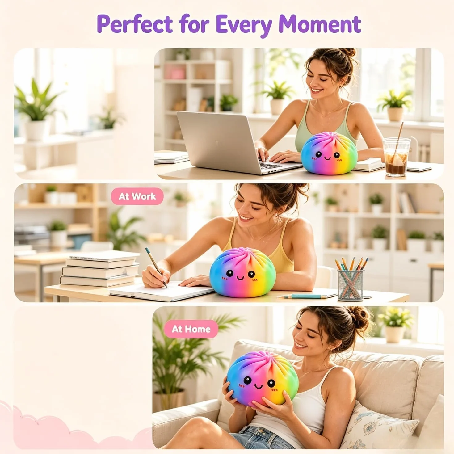 Squishy gigante da 15 cm, con vaporizzatore, palla antistress extra large, per ravioli grandi, morbido impasto per decompressione, sollievo dall'ansia, strumento per adulti