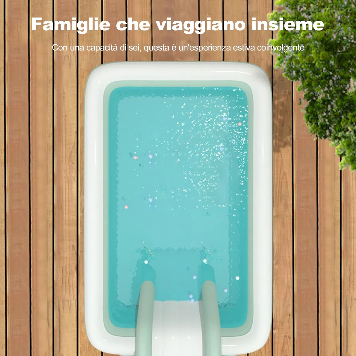 Ergocar Piscina Estiva La Piscina Gonfiabile All'Aperto è Dotata Di Scivolo Incorporato. Piscine Fuori Terra Per Bambini e Adulti. Piscina Ricreativa Per l'Intrattenimento Familiare