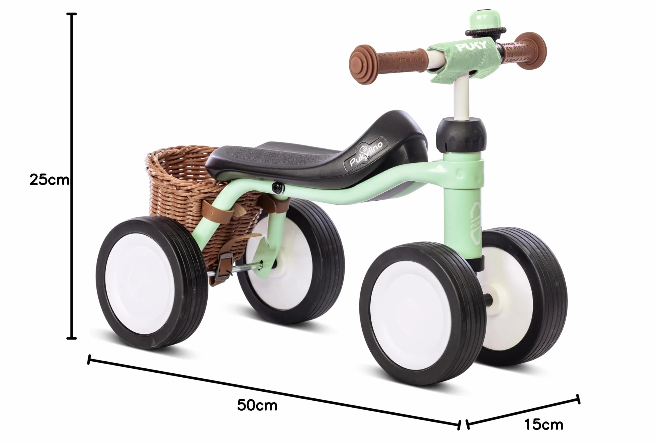 PUKY PUKYLINO BUNDLE Verde Pastello | Bici senza pedali 1 anno | Bicicletta senza pedali 1 anno | Balance bike 1 anno | Bici 1 anno con maniglie sicurezza e ruote silenziose | Rivestimento antiurto