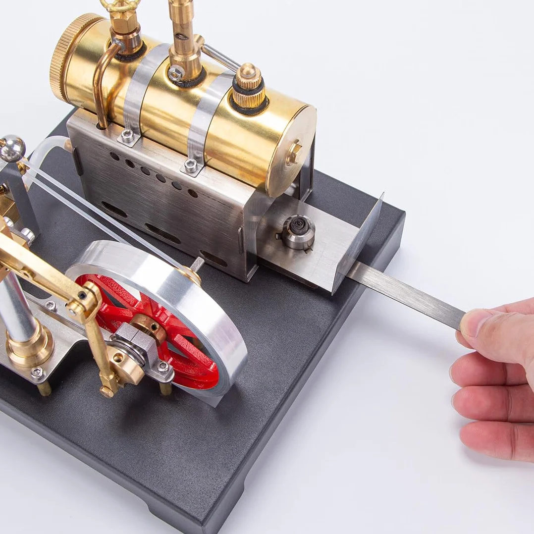 NULA Set da costruzione modello di motore a vapore a trave, mini motore in metallo retrò in metallo modellismo macchina a vapore stazionaria con caldaia orizzontale per gli amanti delle macchine a