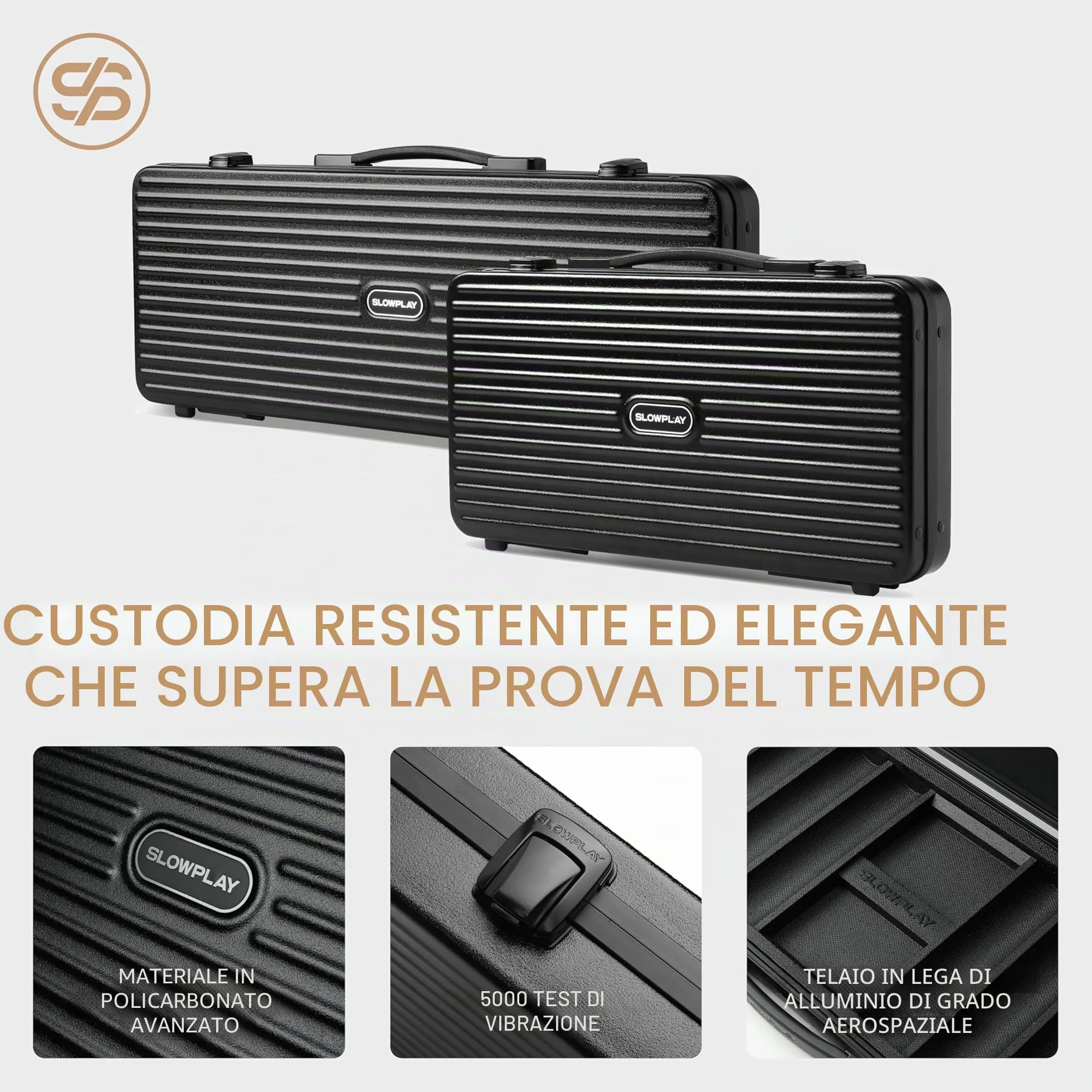 SLOWPLAY Set di fiches da poker Nash in argilla 14 g Black Gold 300 pezzi numerate 1,5,25,100,500 valigetta premium policarbonato