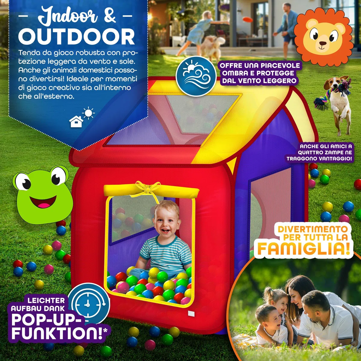 KIDUKU Tenda da gioco per bambini pop up con 200 palline borsa da esterno