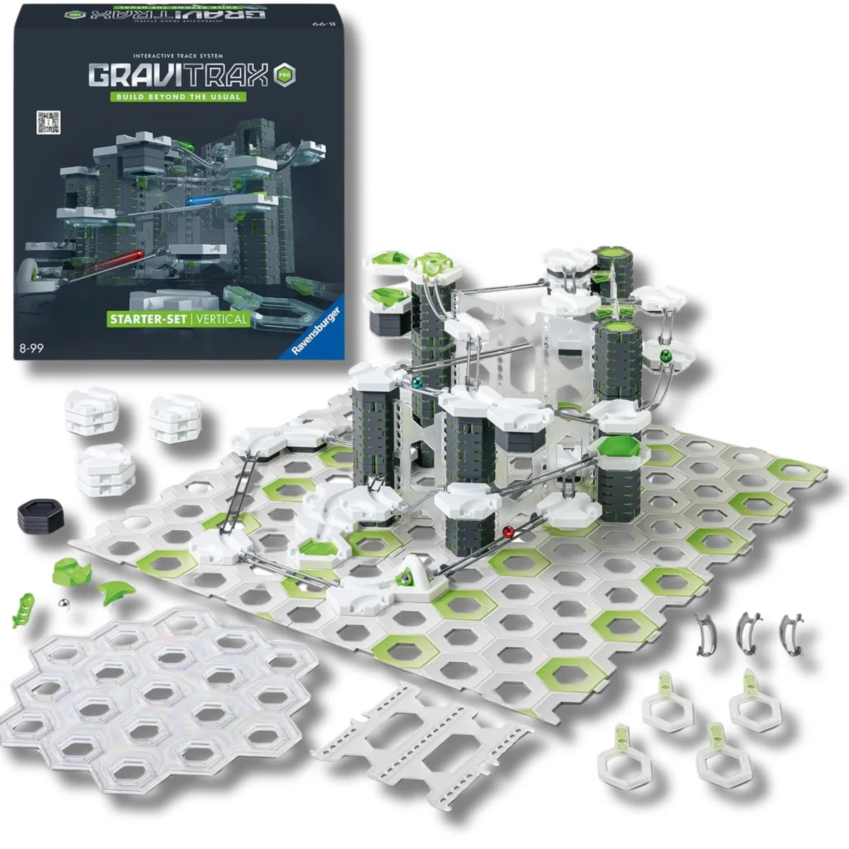 Ravensburger - GraviTrax Pro Starter-Set Vertical, Pista biglie 145 pezzi, Rompicapo bambini e adulti, Giochi bambini 8 anni e più, Gioco Interattivo STEM, Compatibile con tutti i GraviTrax