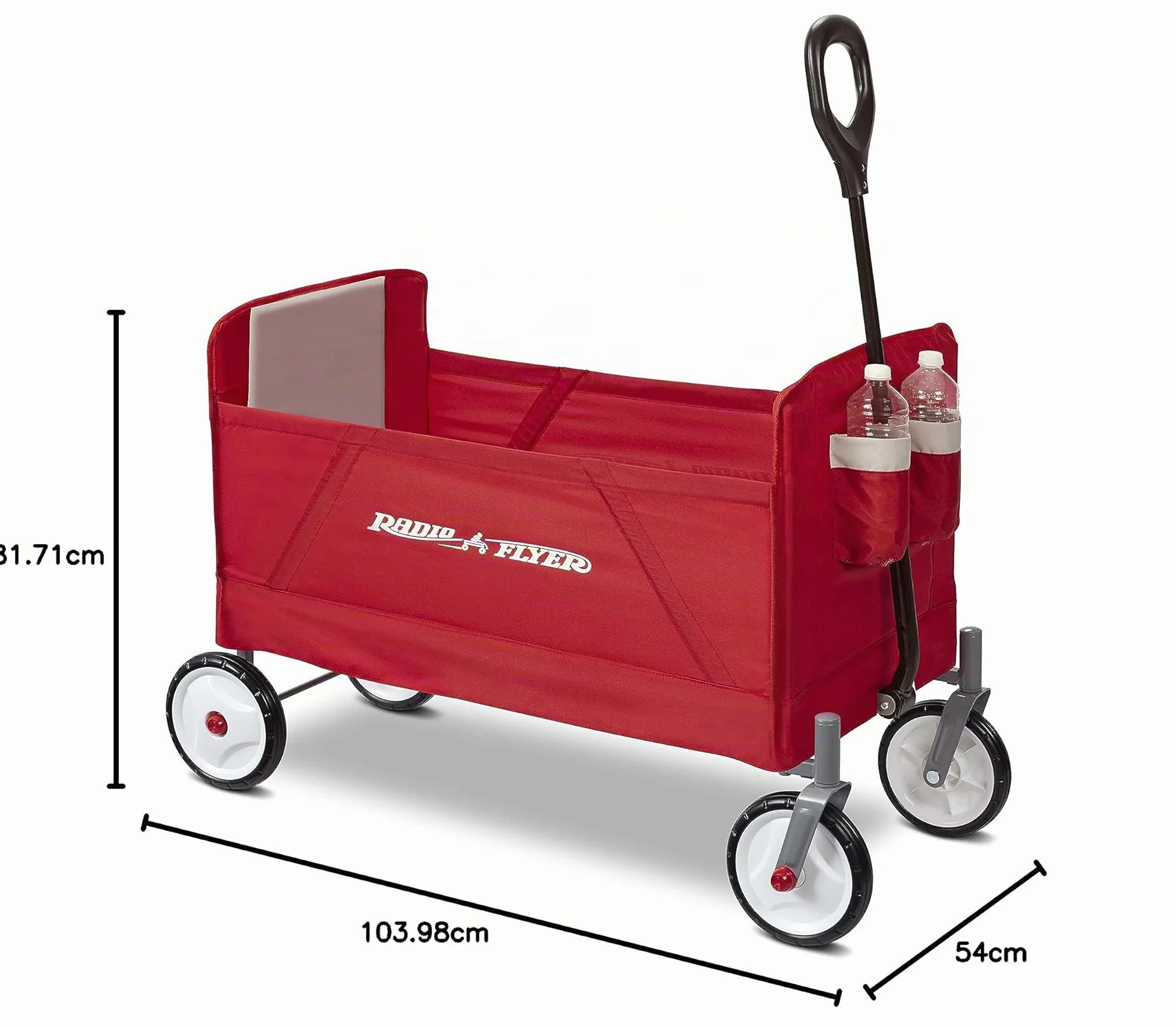 Radio Flyer EZ carrello pieghevole, rosso, per bambini da 1,5 anni in su, carrello da giardino e da carico
