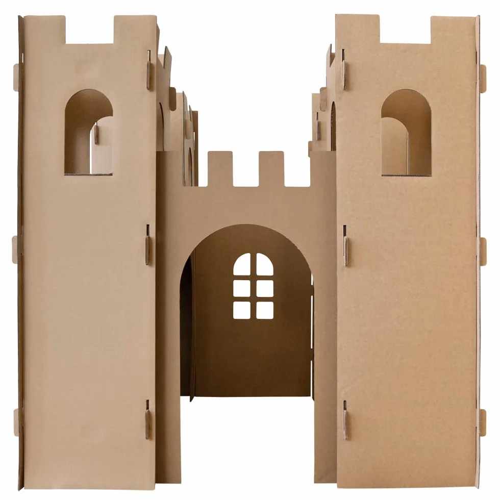 Kingpower Casetta per Bambini Castello del Cavaliere Gioca Castello Artigianato Scatola Castello Casa di Cartone, Modello:Il Castello dei Cavalieri 01