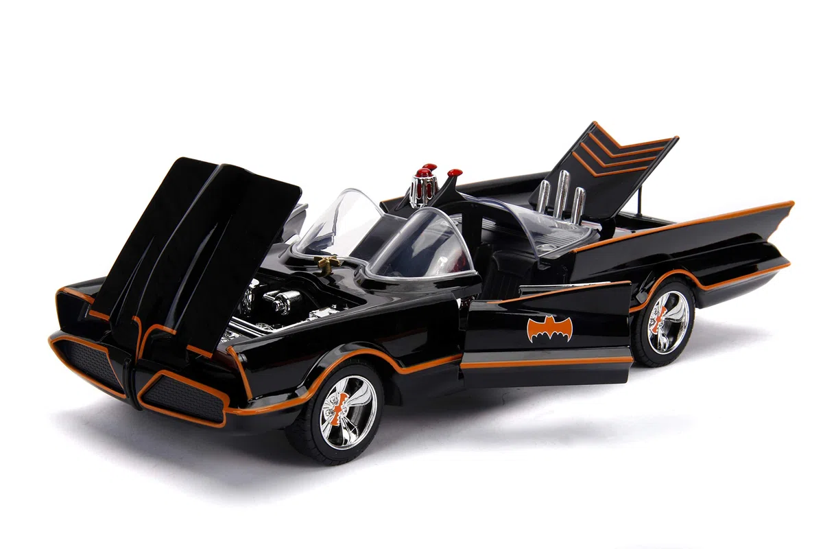 Jada- Batman The Classic TV Series Batmobile Veicolo Collezione e Figure pressofuse, Colore Nero, 1:18, 98625