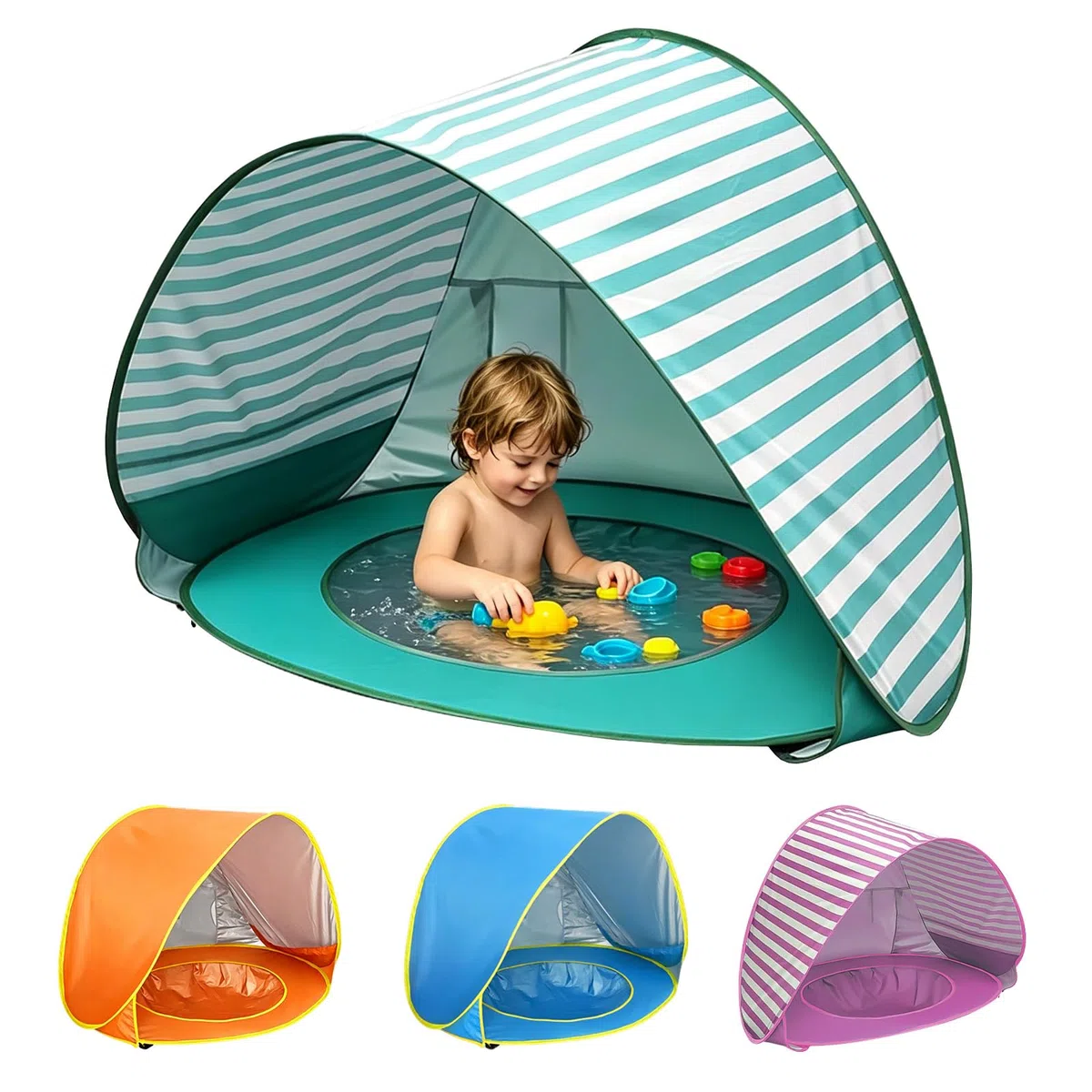 Tenda da spiaggia Baby Pop Up con mini piscina protezione UV portatile per bambini