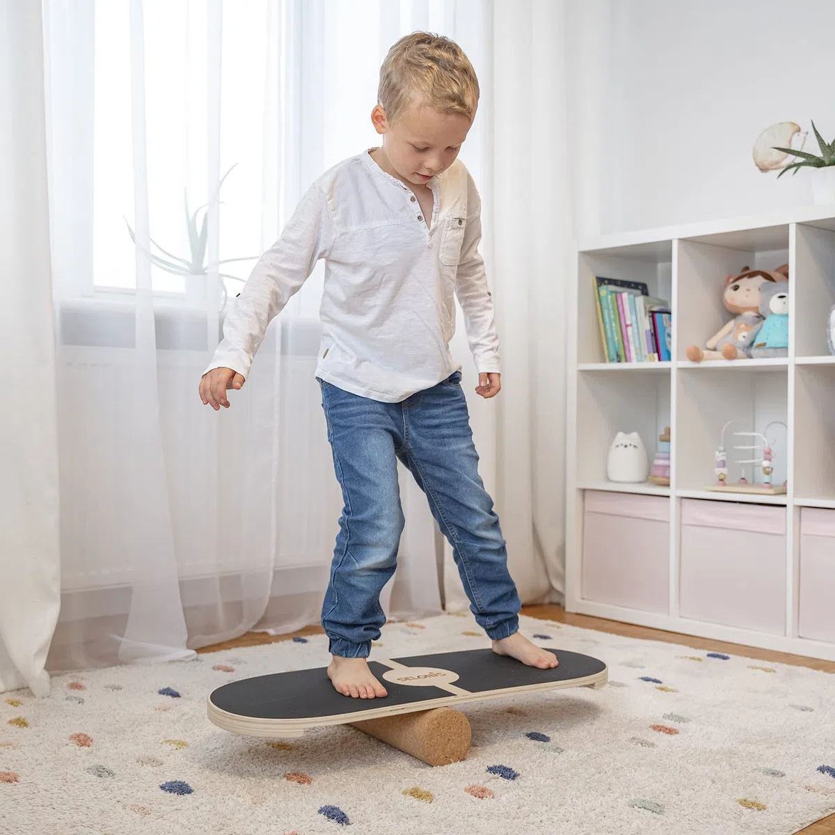 Selonis Balance Board In Legno Per Equilibrio E Coordinazione Trainer Rullo Di Sughero Sport Yoga Fisioterapia