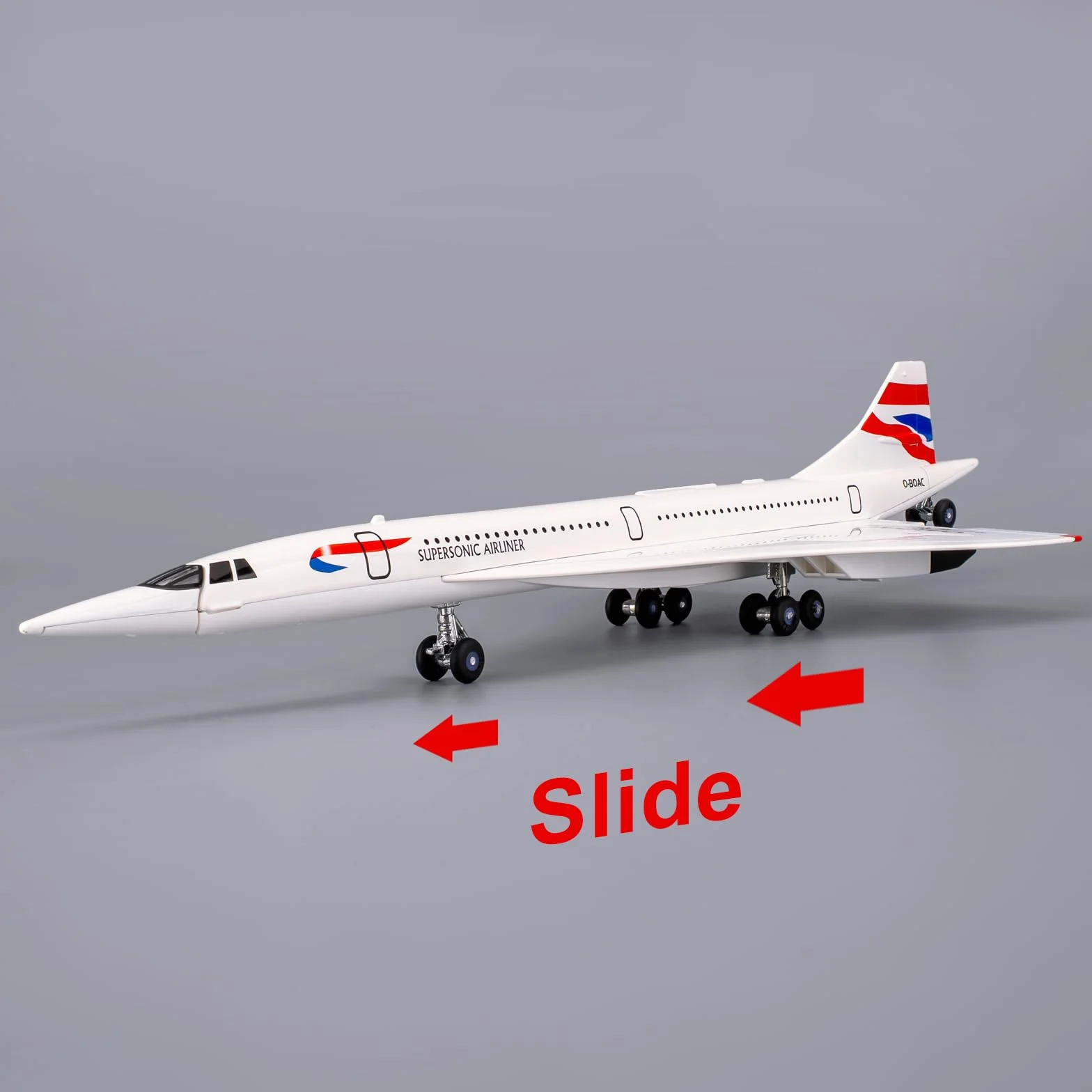 TGRCM-CZ 1/168 Concorde Supersonic Airliner Modello Aereo, Giocattoli in lega di zinco Diecast Auto con suoni e luci per collezionisti e bambini 3 anni di compleanno