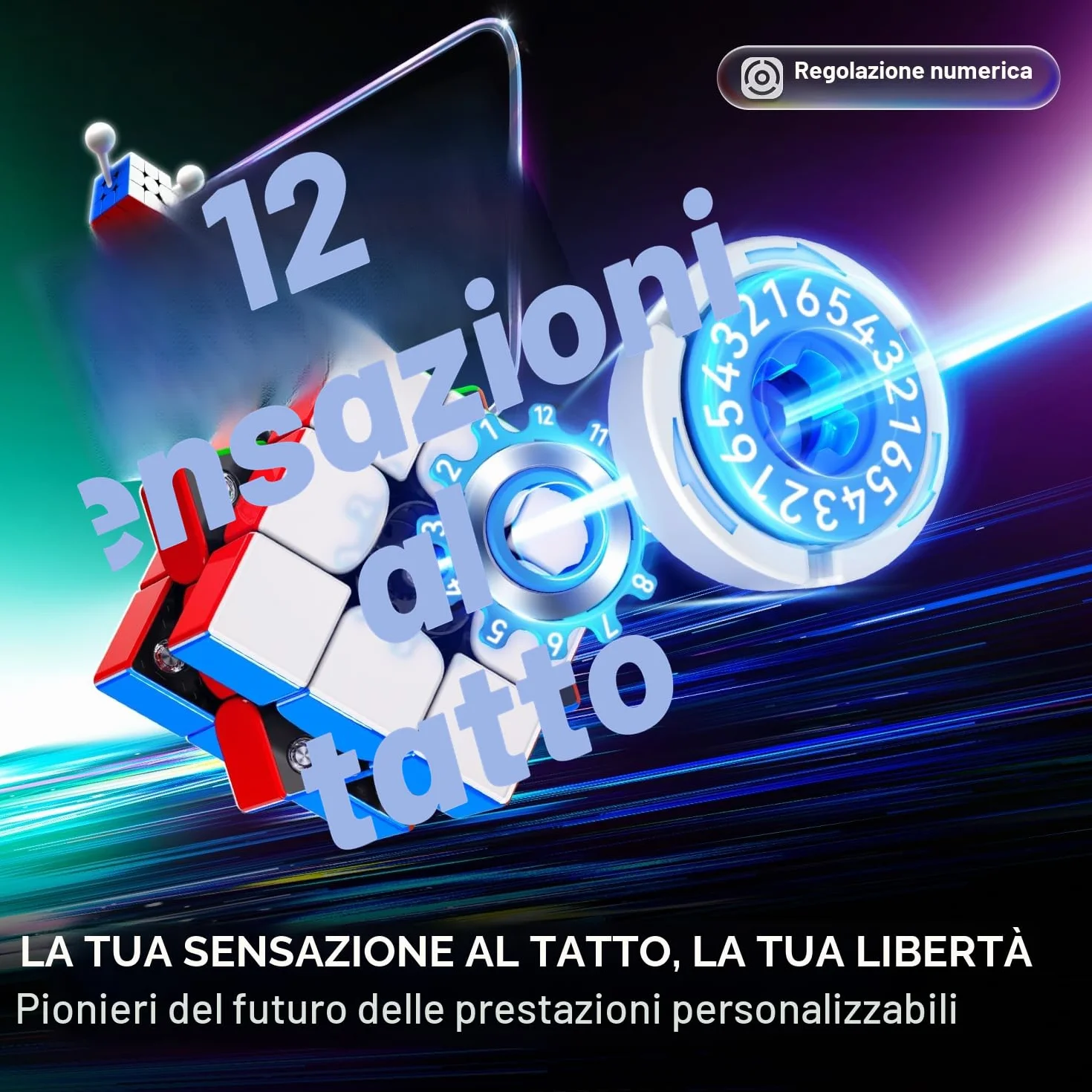 GAN V100 Maglev Cubo di Velocità Professionale 3x3 Speed Cube, Cubo Magnetico con 72 Magneti e Design Leggero da 64g, GAN Cube 355 Maglev è Perfetto per Giocatori con Mani Piccole e per Principianti.