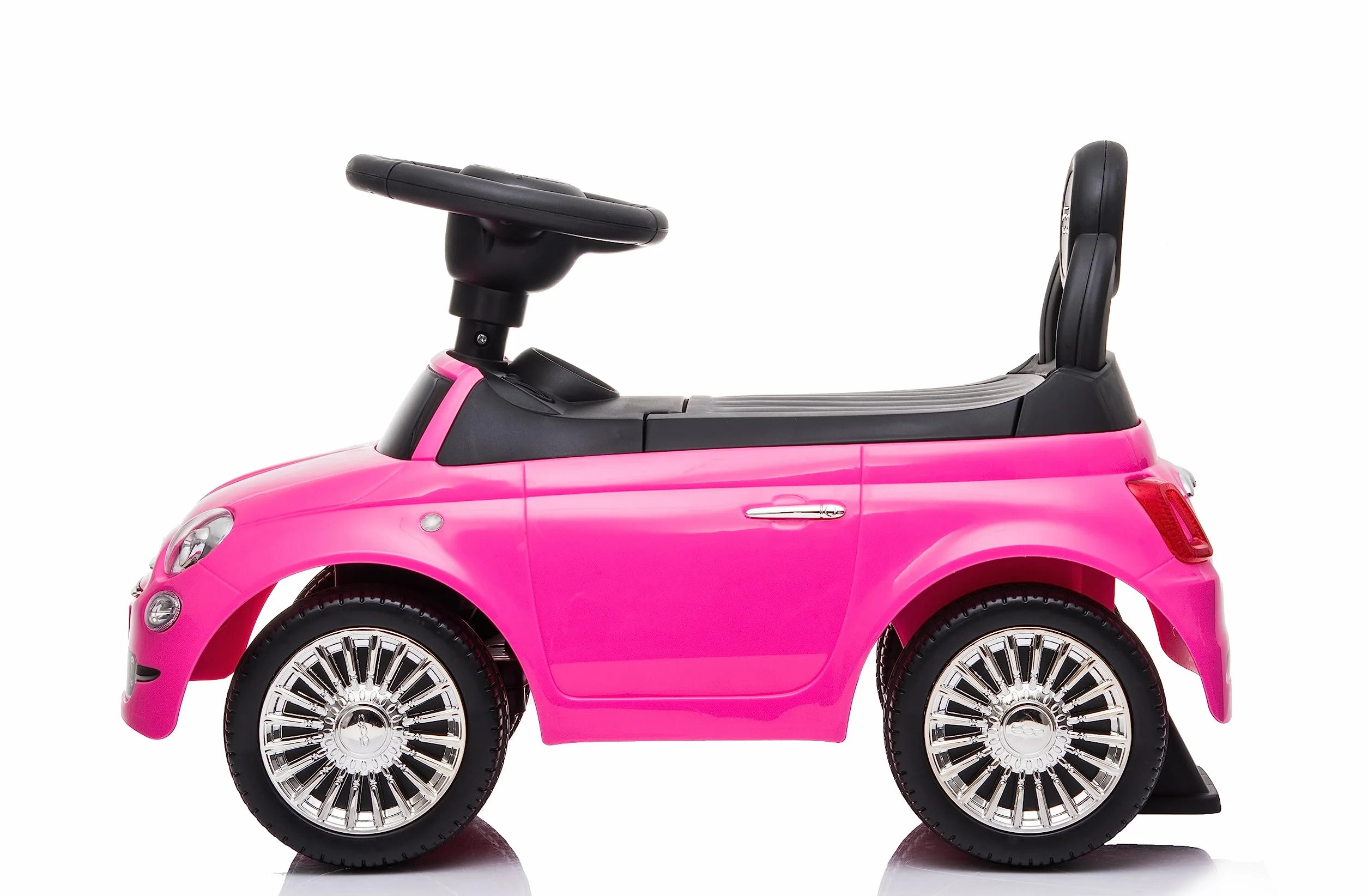 Primi Passi Macchinina Cavalcabile Fiat 500 per Bambini da 12 a 36 Mesi con Suoni e Clacson Sistema Antiribaltamento Vano Portaoggetti Schienale Gioco per Imparare a Camminare (Rosa)