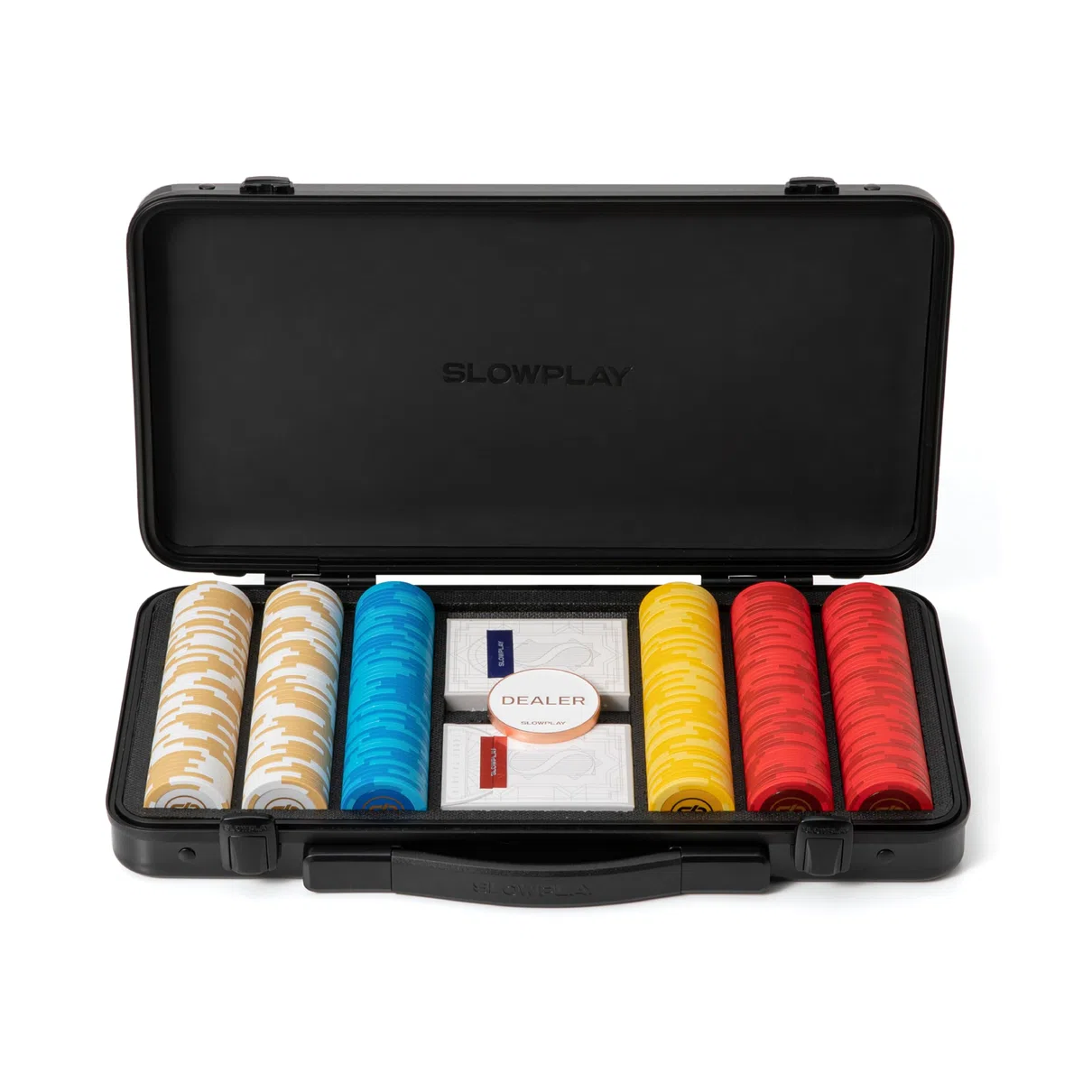 SLOWPLAY Godel set żetonów pokerowych 14g 300 sztuk w walizce poliwęglanowej