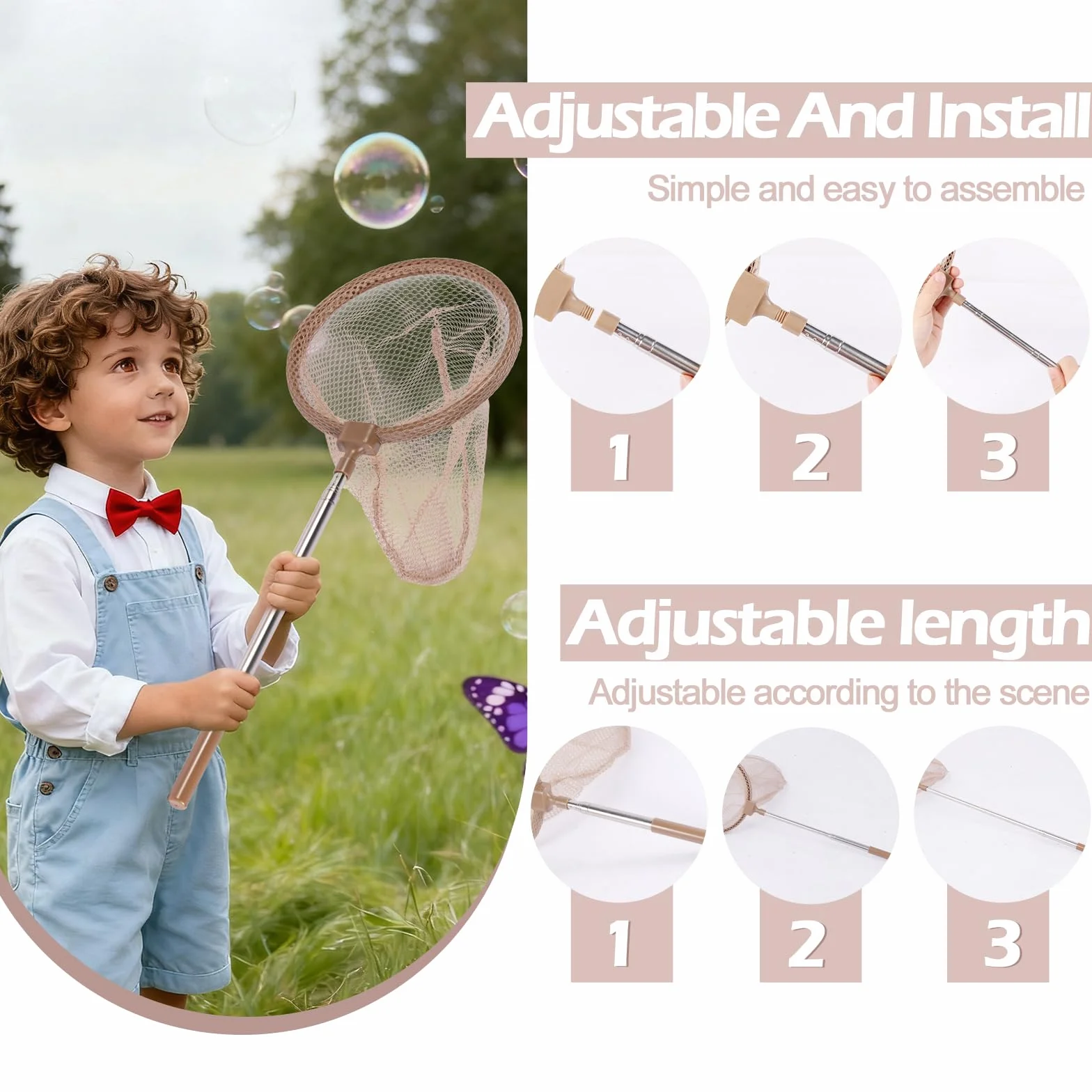 Astarama Kit acchiappa-Insetti in Legno per Bambini, 11 Pezzi Set da Esploratore con retino per Farfalle, Lente d'Ingrandimento, Habitat per Insetti, binocolo, Bussola, per Cortile e Campeggio