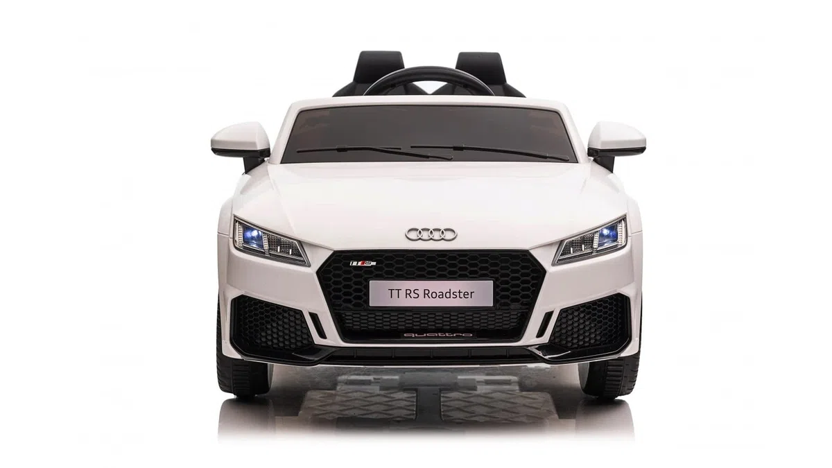 Audi TT RS Roadster Auto Elettrica Per Bambini 12V TOYSCAR Bianca Doppio Motore