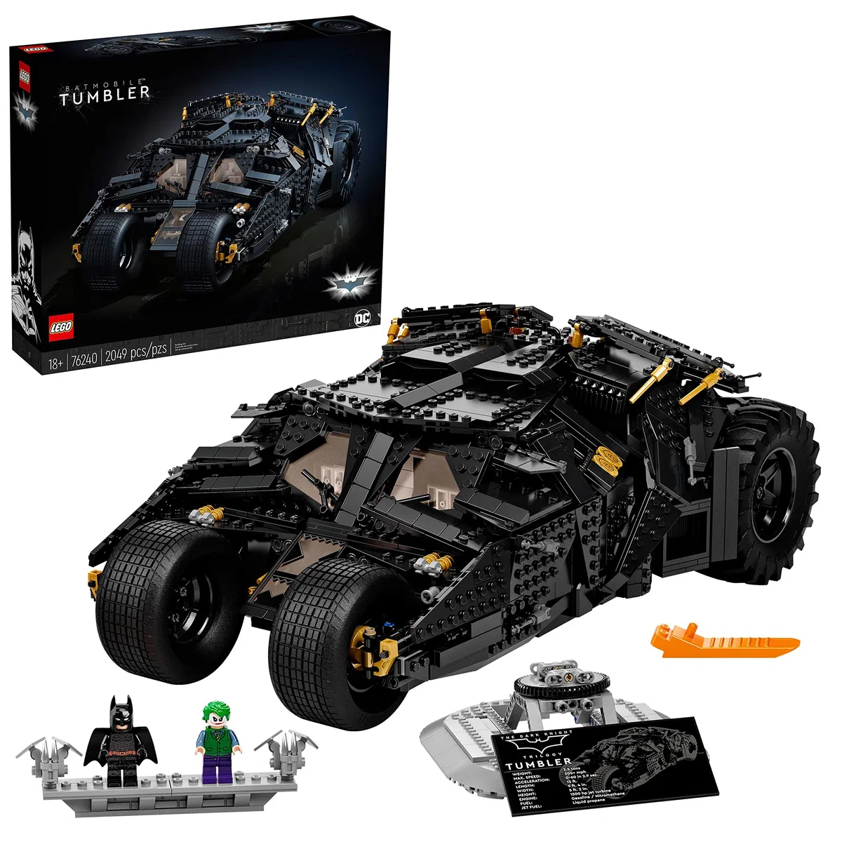 LEGO DC Batman Batmobile Tumbler, Modellino di Auto da Costruire, Kit Modellismo Adulti, Iconica Macchina della Trilogia del Cavaliere Oscuro, Idea Regalo per Uomo o Donna da Collezione 76240