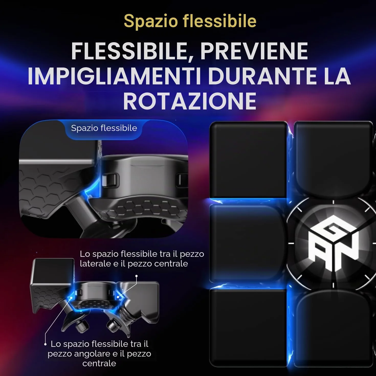 GAN16 Maglev Cubo di Velocità Professionale Magnetico Cubo Gan 3x3, 88 Punti Magnetici Speed Cube per 72 Livelli di Regolazione della Tensione, Adatto a Principianti ed Giocatori Professionisti