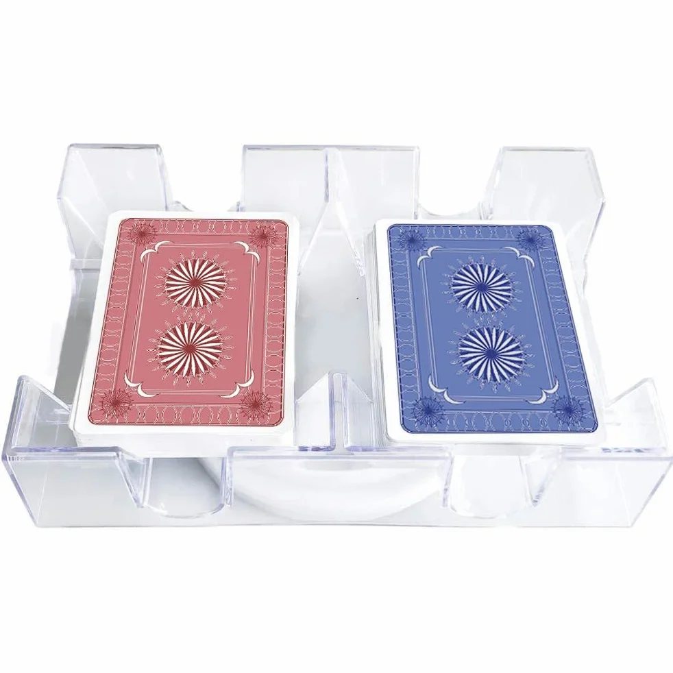 Vassoio per carte rotante a 2 piatto/6 piattaforme, girevole a 360 gradi, vassoio per carte da gioco, comodo supporto per carte da gioco, organizzatore per giochi con carte trasparenti
